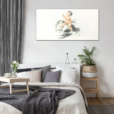 Childlike joy on a cloud Glass Print