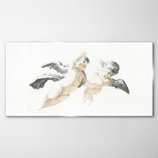 Angels in the clouds Glass Print