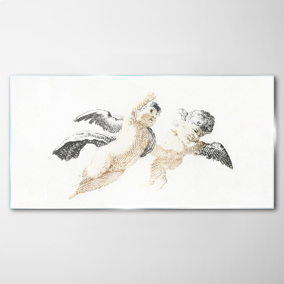 Angels in the clouds Glass Print