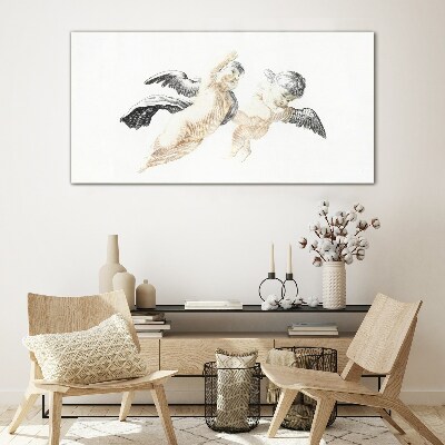 Angels in the clouds Glass Print