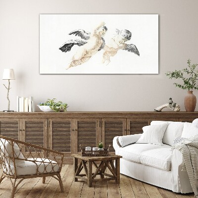 Angels in the clouds Glass Print