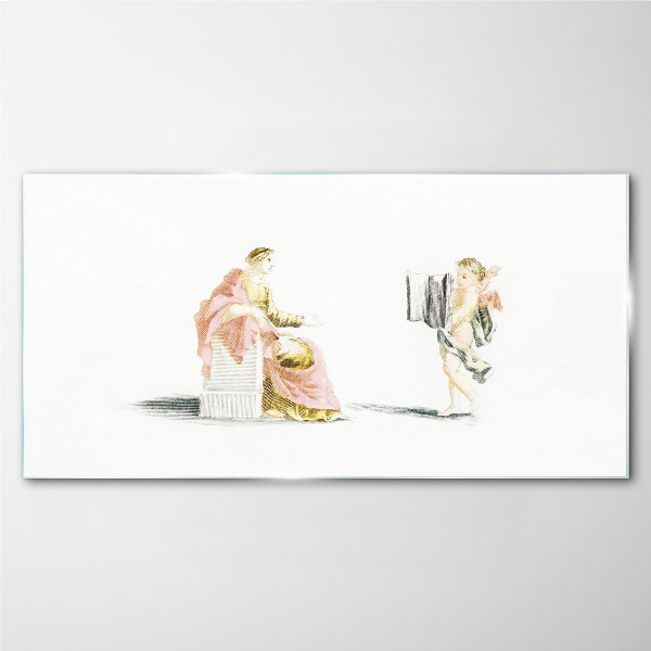 Conversation with an angel Glass Print