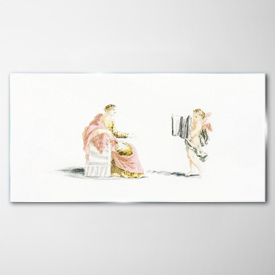 Conversation with an angel Glass Print
