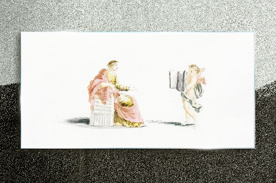 Conversation with an angel Glass Print