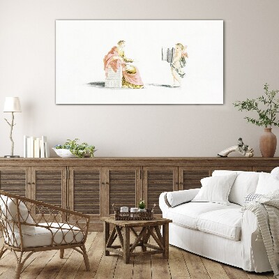 Conversation with an angel Glass Print