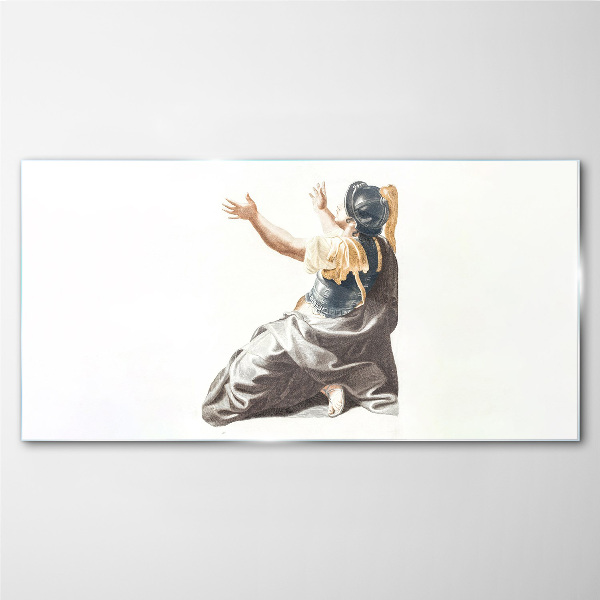 Figure soldier Glass Print