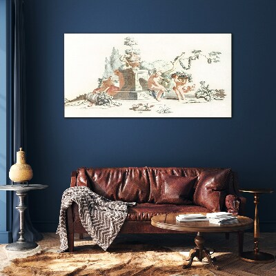 Mythological scene with characters Glass Print