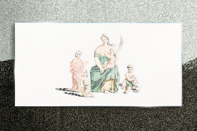 Family in pastel shades Glass Print