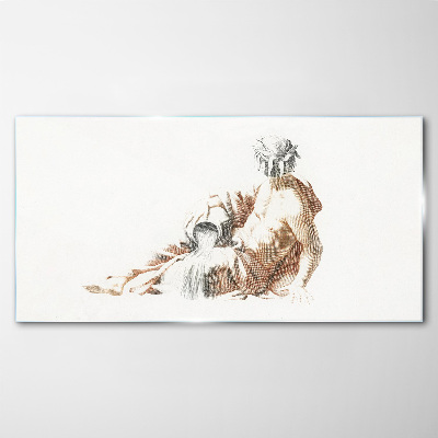 Mythological man with a jug Glass Print