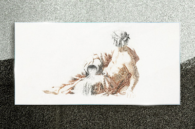 Mythological man with a jug Glass Print
