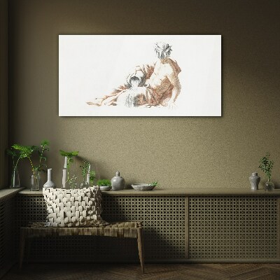 Mythological man with a jug Glass Print