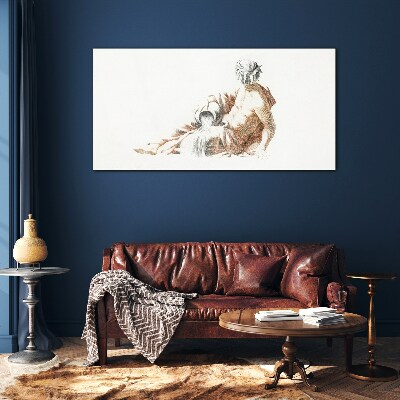 Mythological man with a jug Glass Print