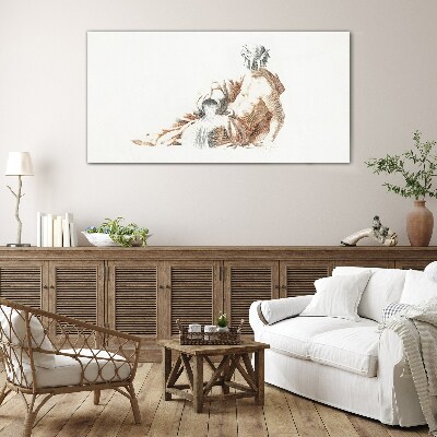 Mythological man with a jug Glass Print