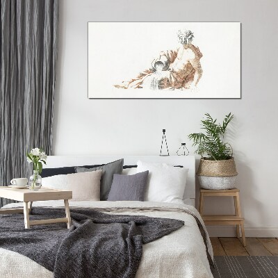 Mythological man with a jug Glass Print