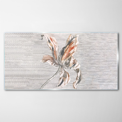A delicate flower on a gray background Glass Print
