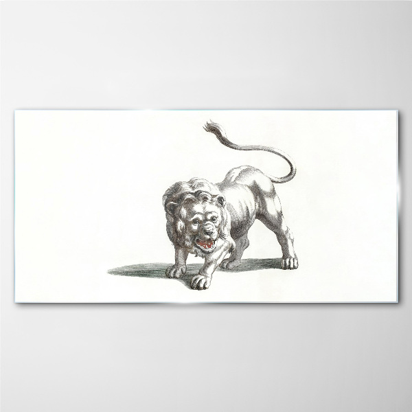 Figure animal cat lion Glass Print