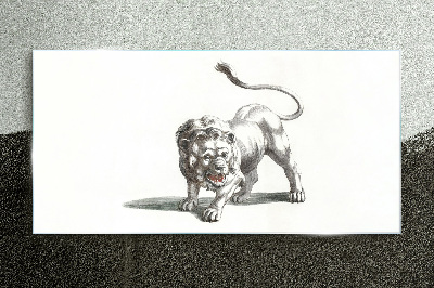 Lion in Motion Glass Print