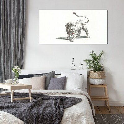 Lion in Motion Glass Print