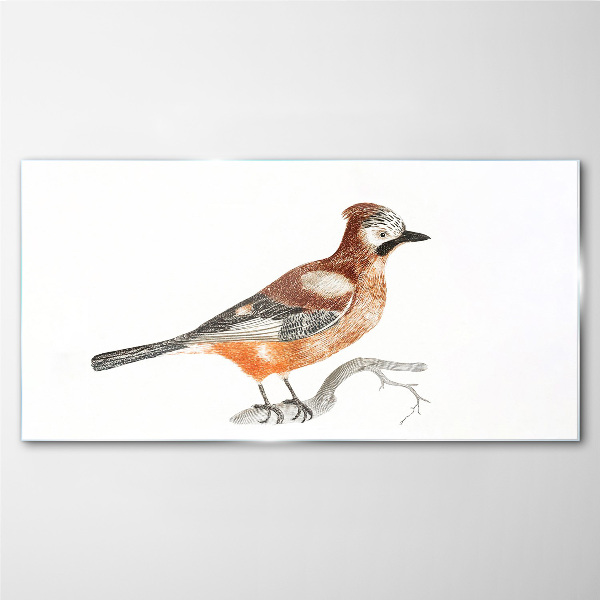 Swallow on a branch Glass Print
