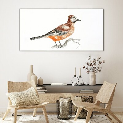 Figure animal bird branch Glass Print