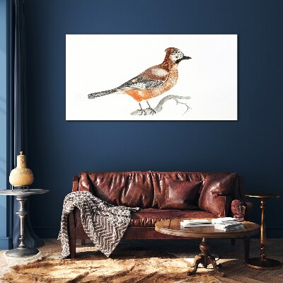 Swallow on a branch Glass Print
