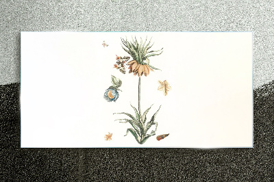 Floral motifs in delicate colors Glass Print