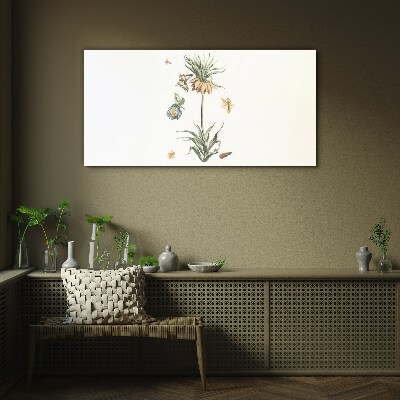 Floral motifs in delicate colors Glass Print