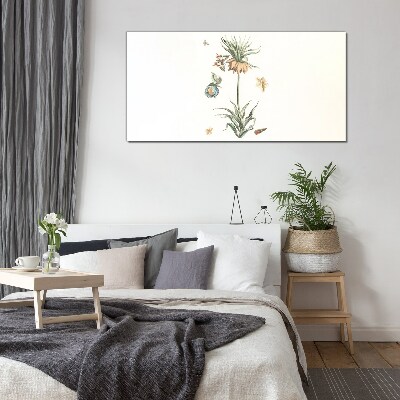 Floral motifs in delicate colors Glass Print