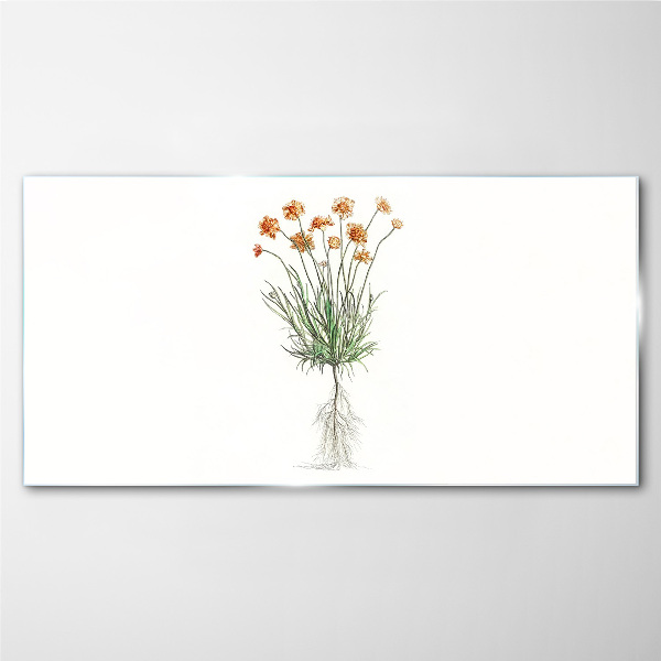 Flowers with roots Glass Print