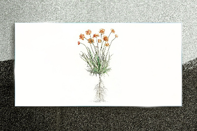 Flowers with roots Glass Print