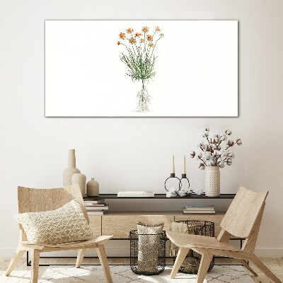 Flowers with roots Glass Print