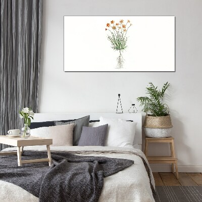 Modern flowers plants Glass Print