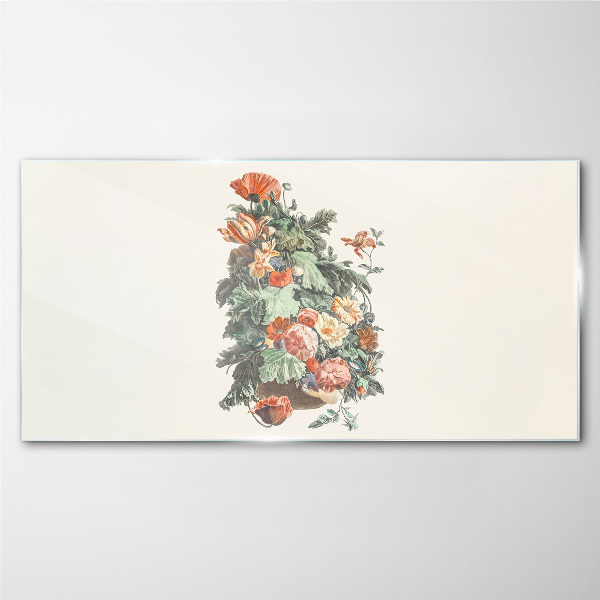 Floral arrangement in a vase Glass Print