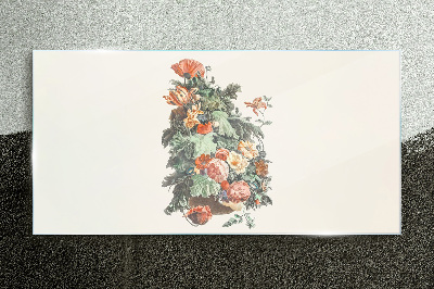Floral arrangement in a vase Glass Print