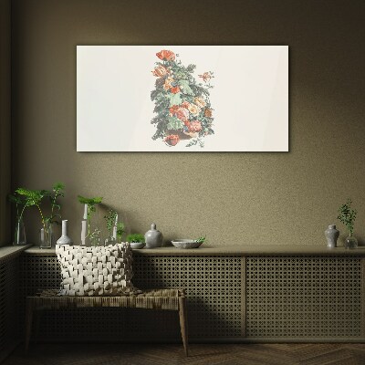 Floral arrangement in a vase Glass Print