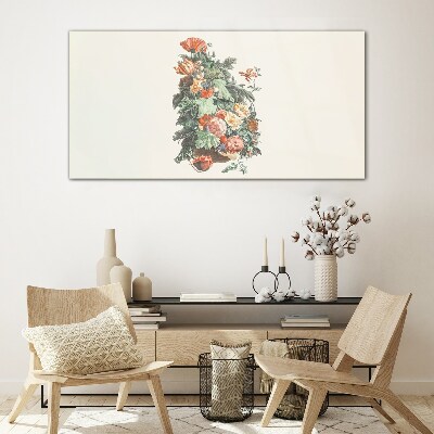 Floral arrangement in a vase Glass Print