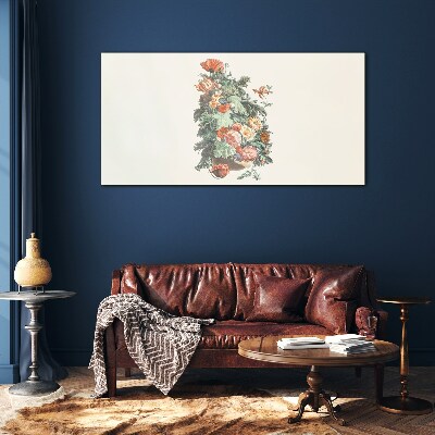 Floral arrangement in a vase Glass Print
