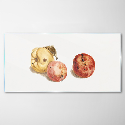 Fruits in pastel shades Glass Print