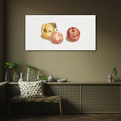 Fruits in pastel shades Glass Print