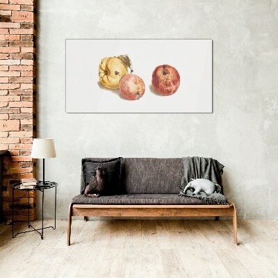 Fruits in pastel shades Glass Print