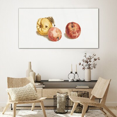 Fruits in pastel shades Glass Print