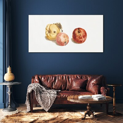 Fruits in pastel shades Glass Print
