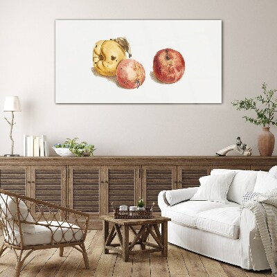 Fruits in pastel shades Glass Print
