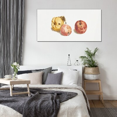 Fruits in pastel shades Glass Print