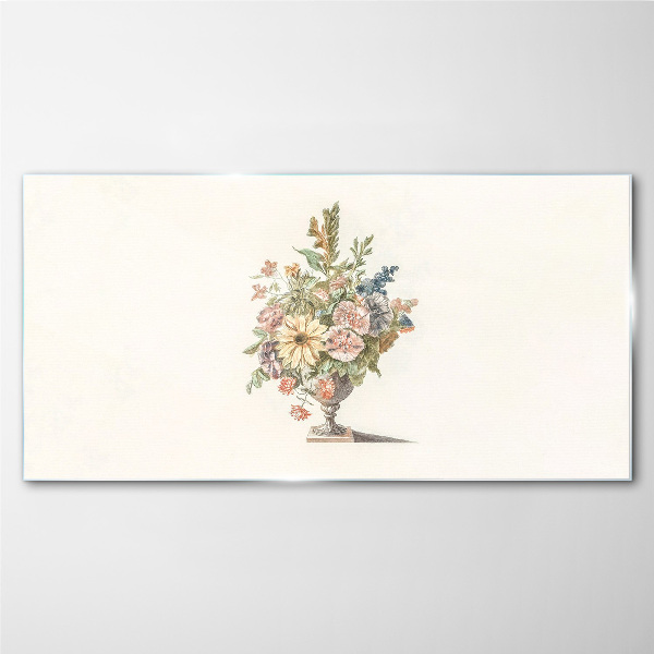 Flower bouquet in a vase Glass Print