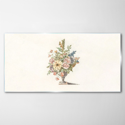 Flower bouquet in a vase Glass Print