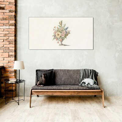 Flower bouquet in a vase Glass Print