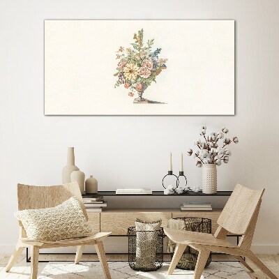 Flower bouquet in a vase Glass Print