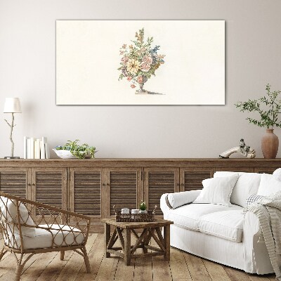 Flower bouquet in a vase Glass Print