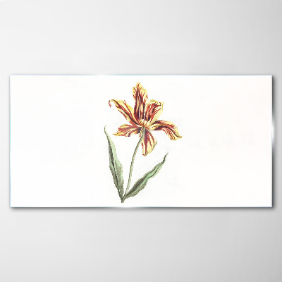 Floral arrangement in warm colors Glass Print